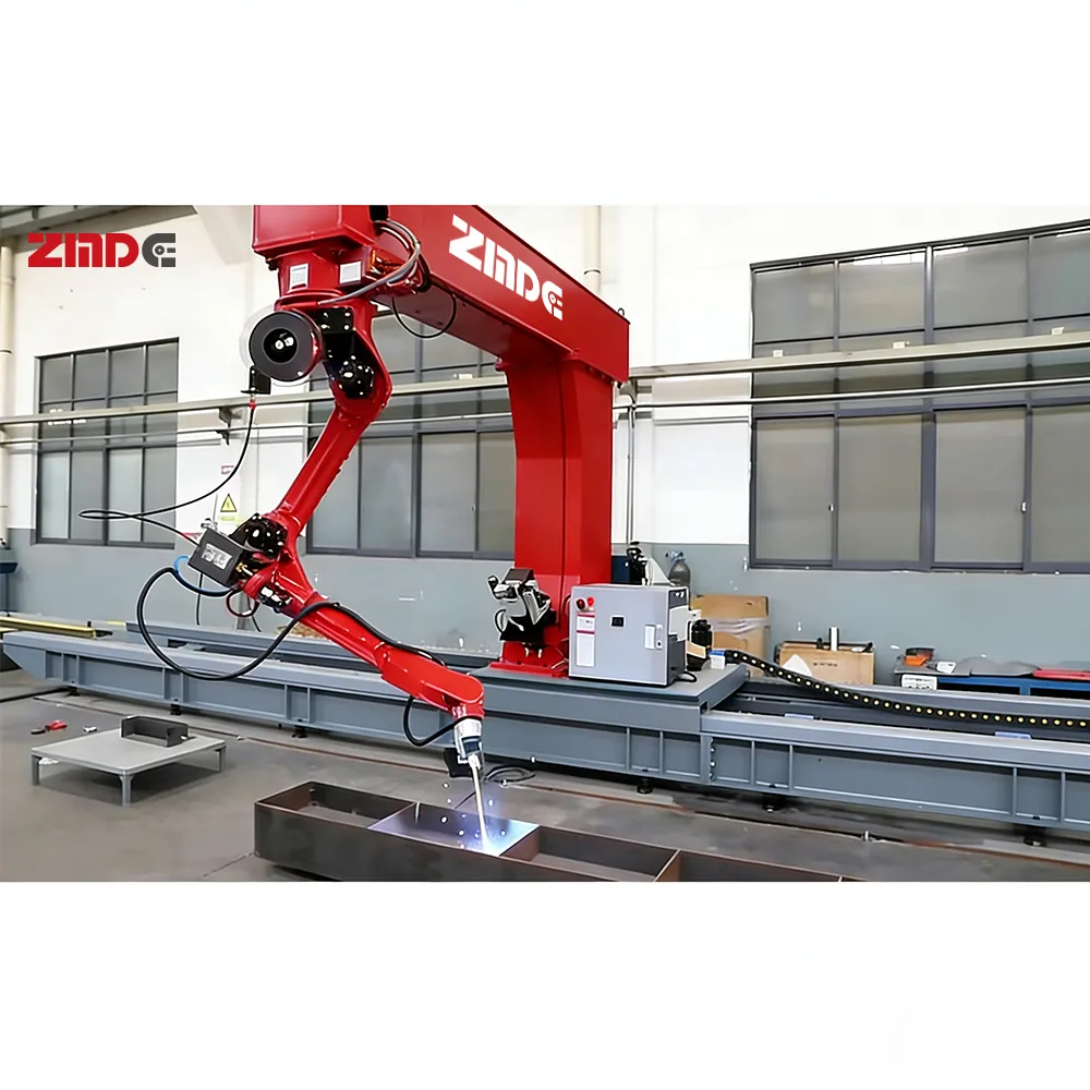Estación robotizada de soldadura en voladizo ZMDE de 9 ejes CNC con estructura de acero PEB CRWS-12