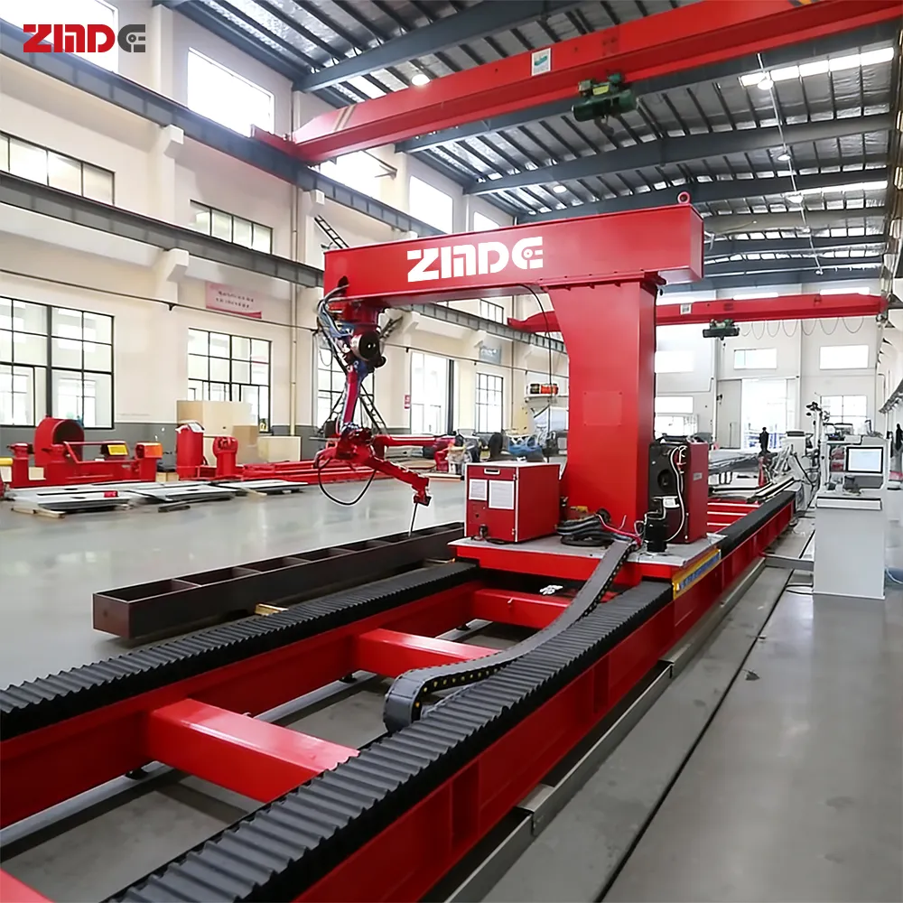 Estación robotizada de soldadura en voladizo ZMDE de 9 ejes CNC con estructura de acero PEB CRWS-12