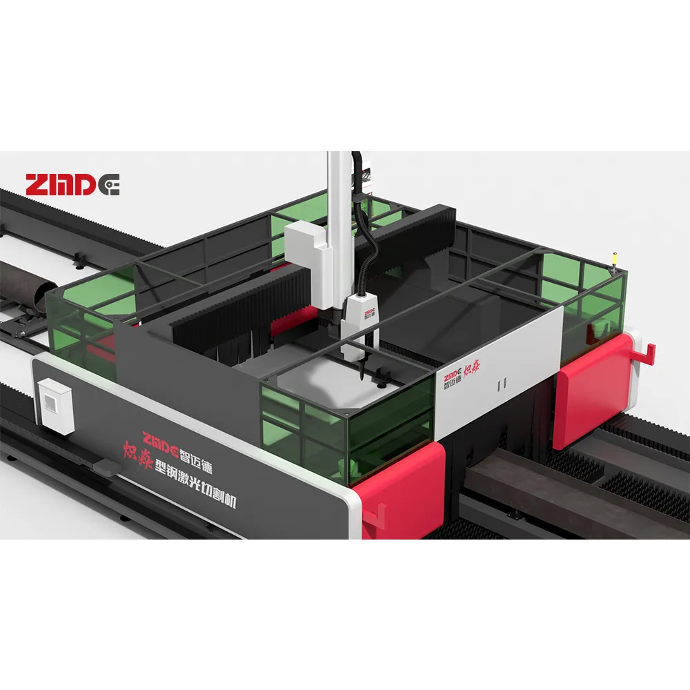 Máquina de corte por láser de fibra óptica CNC para perfiles de acero ZMDE BPCM