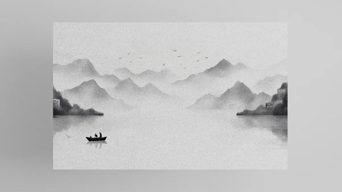 ZMDE Smart Crystal prefabricated full decoration lightweight wall Ink and Wash Landscape