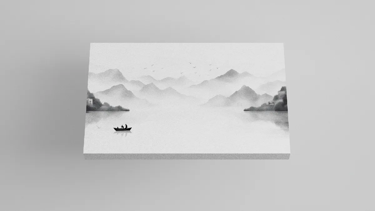 ZMDE Smart Crystal prefabricated full decoration lightweight wall Ink and Wash Landscape